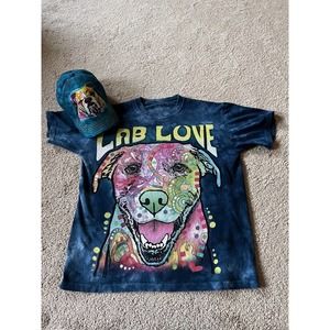 Puppy LAB love dark blue tshirt and cap bundle